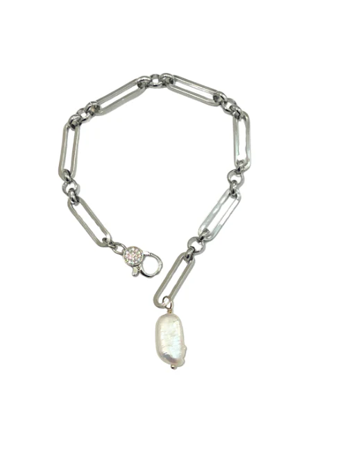 Bianca Paperclip Pearl Bracelet - Lositime