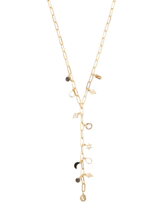Loft Necklace Paperclip Y Necklace with charms - Lositime