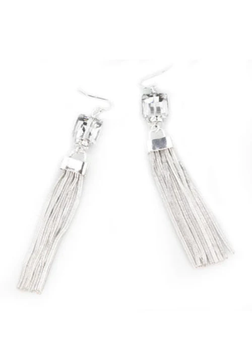 Audrey Silver Tassel Earrings - Lositime