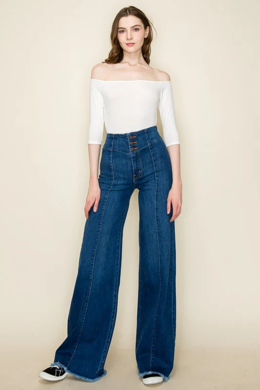 Wide leg, denim pants,  jeans, western - Lositime