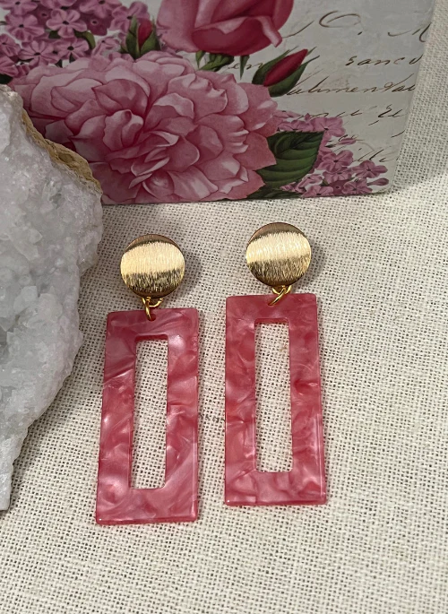 Heather Rectangle Resin Earrings - Lositime