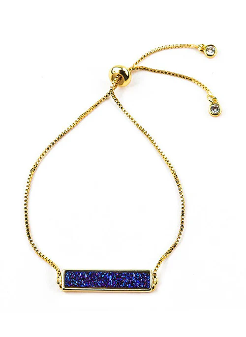 Bethany Druzy Bar Bracelet in Gold - Lositime