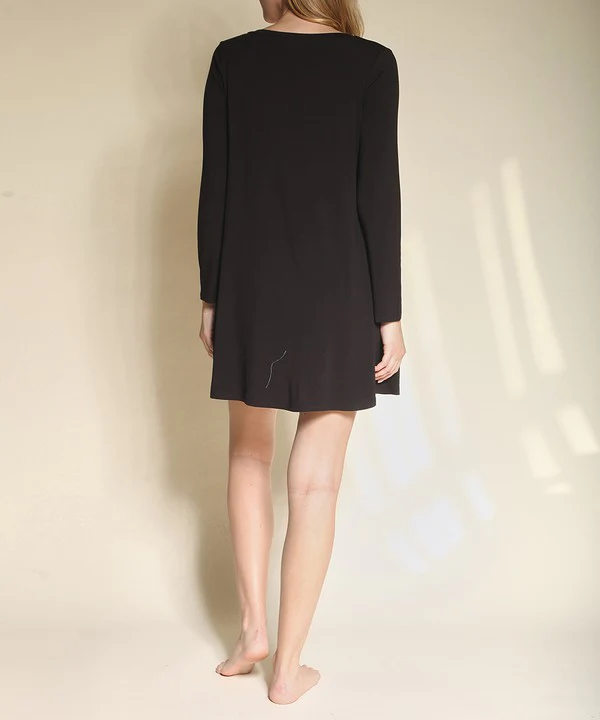 Bamboo Casual long sleeve V neck dress New - Lositime