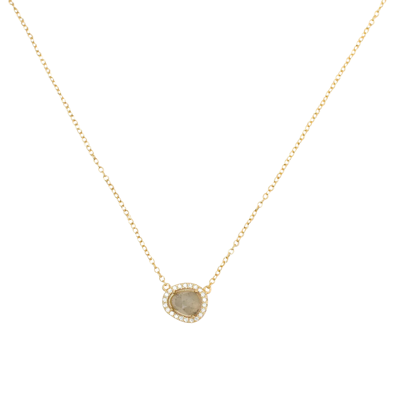 Baby Labradorite Necklace in Gold - Lositime