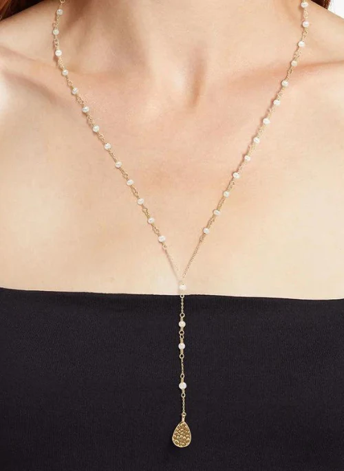 Ainsley Pearl Y Necklace - Lositime