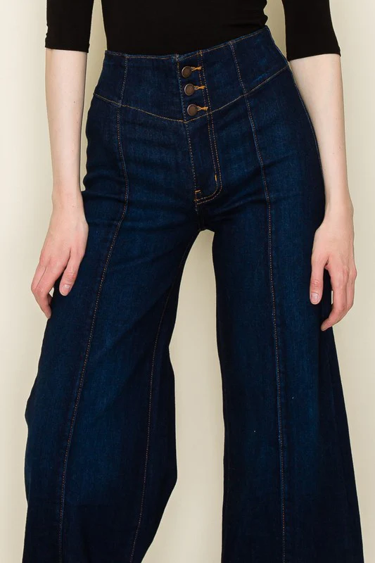 Wide leg, denim pants,  jeans, western - Lositime