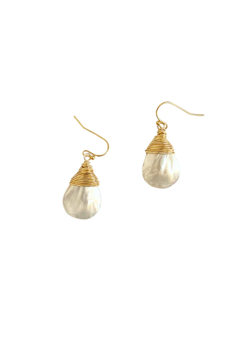 Andrea Small Teardrop Mother of Pearl Earrings - Lositime