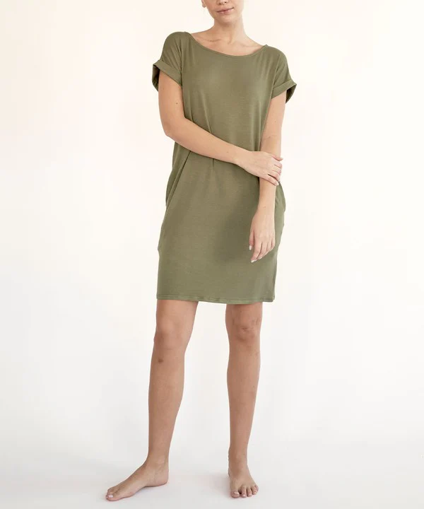 BAMBOO CROP DRESS WITH POCKETS - Lositime