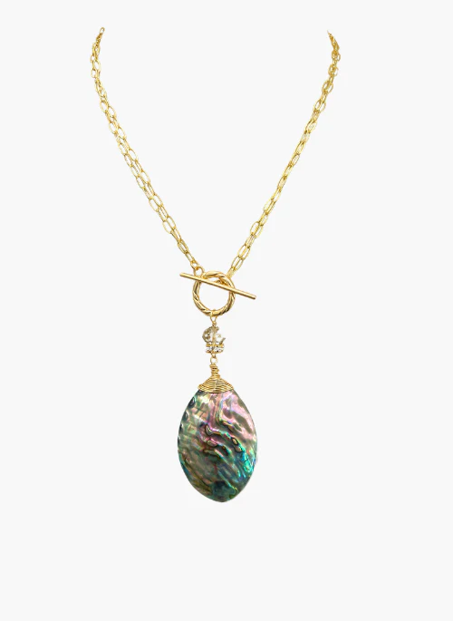 2 Way Kelly Abalone & Mother of Pearl Reversible Necklace - Lositime