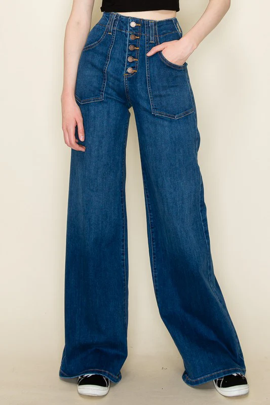 Wide leg, denim pants,  jeans, western - Lositime