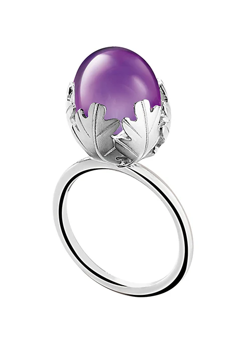 MURMURE Crystal Ring leaf-Purple - Lositime
