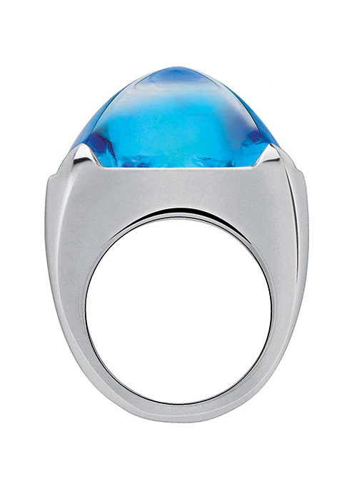 MEDICIS Large Crystal Ring Blue - Lositime