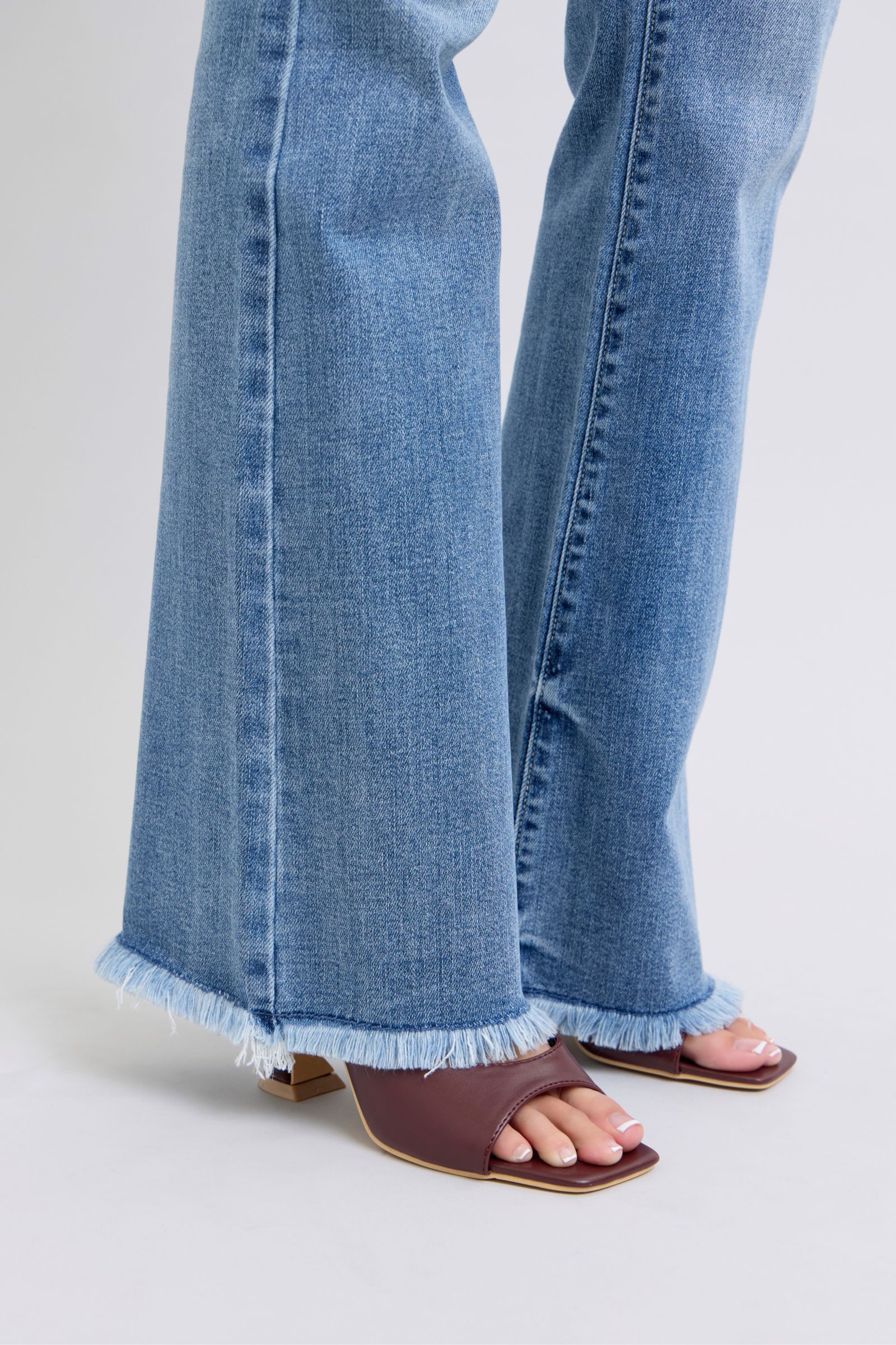 Judy Blue Full Size Raw Hem High Rise Bootcut Jeans - Lositime