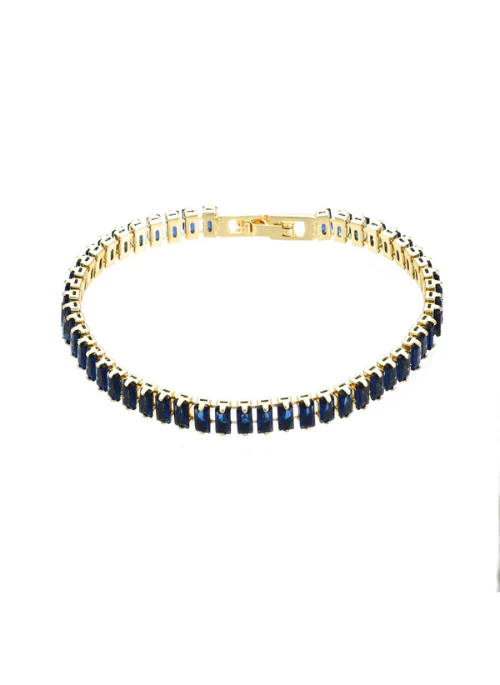 Rectangle CZ Tennis Bracelet Sapphire 6mm - Lositime