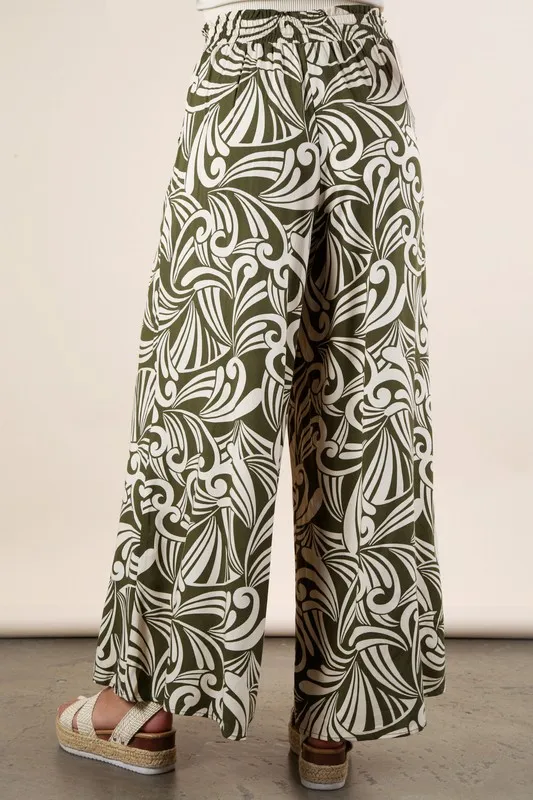 VERY J Printed Wide Leg Pants - Lositime