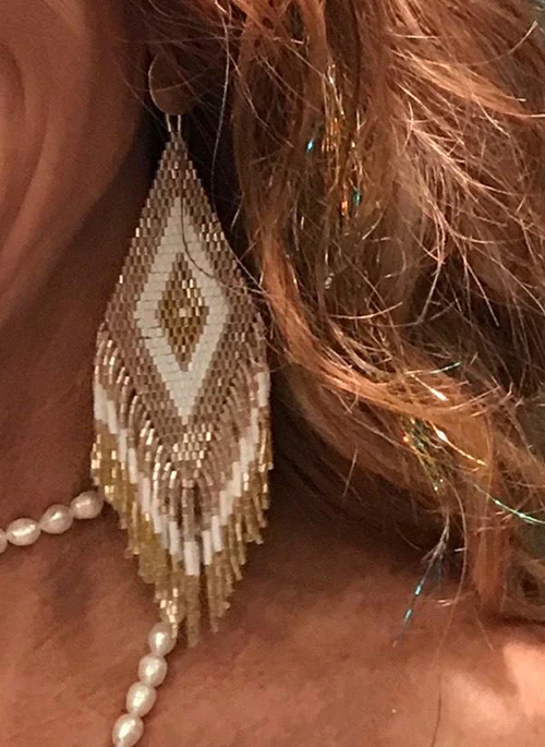 Anitha Beaded Earrings in Gold - Lositime