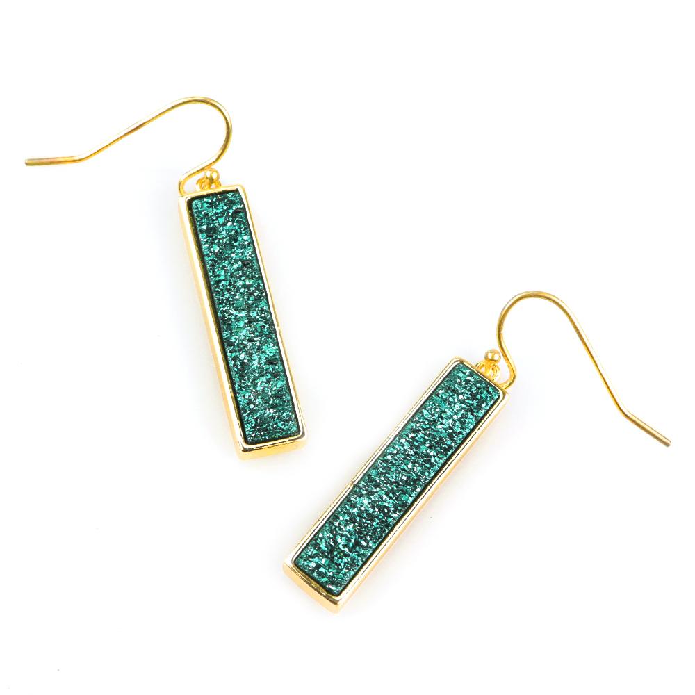 Bethany Druzy Bar Earrings in Gold - Lositime