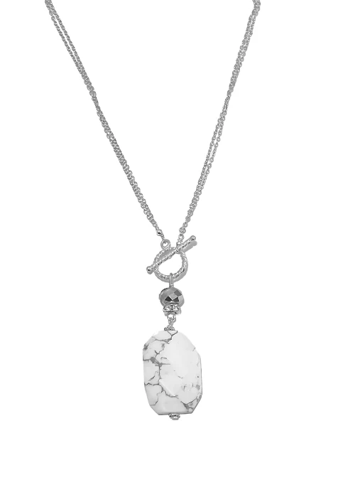 2 way Gigi Howlite Toggle Necklace - Lositime