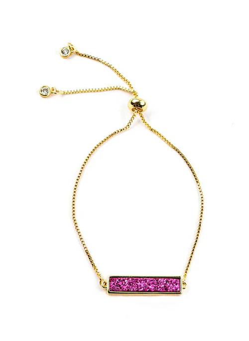 Bethany Druzy Bar Bracelet in Gold - Lositime