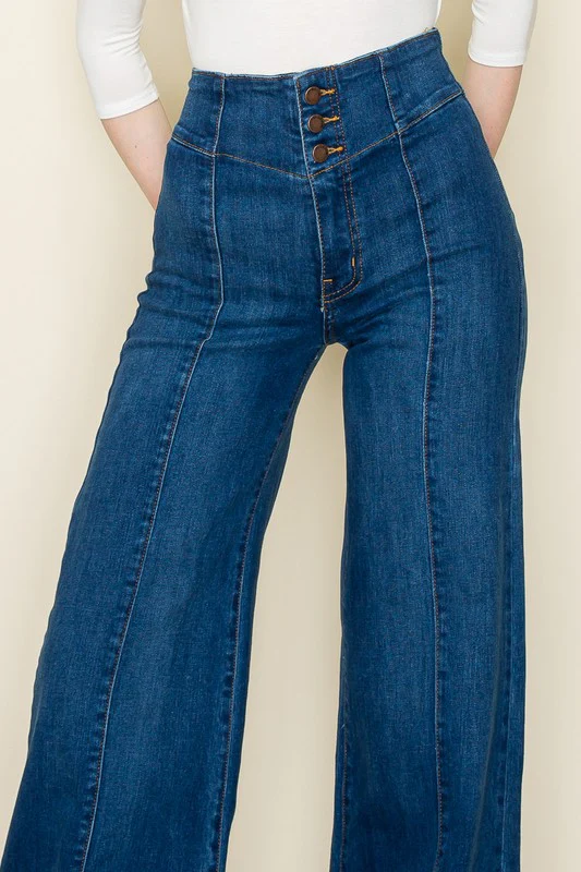 Wide leg, denim pants,  jeans, western - Lositime