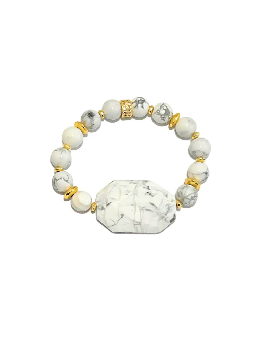 Gigi Howlite Bracelet Gold or Silver - Lositime