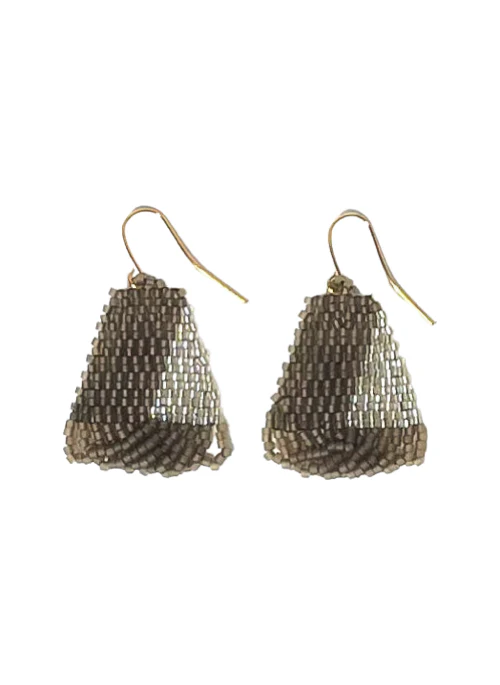 Rain Smokey Taupe and Champagne Bead Earrings - Lositime